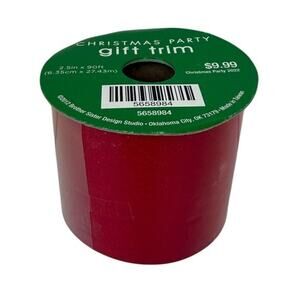Brother Sister Design Studio Christmas Party Red Gift Trim 2.5in X 90ft New